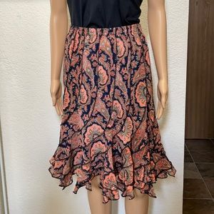 Mix Nouveau Navy/Orange Paisley Skirt